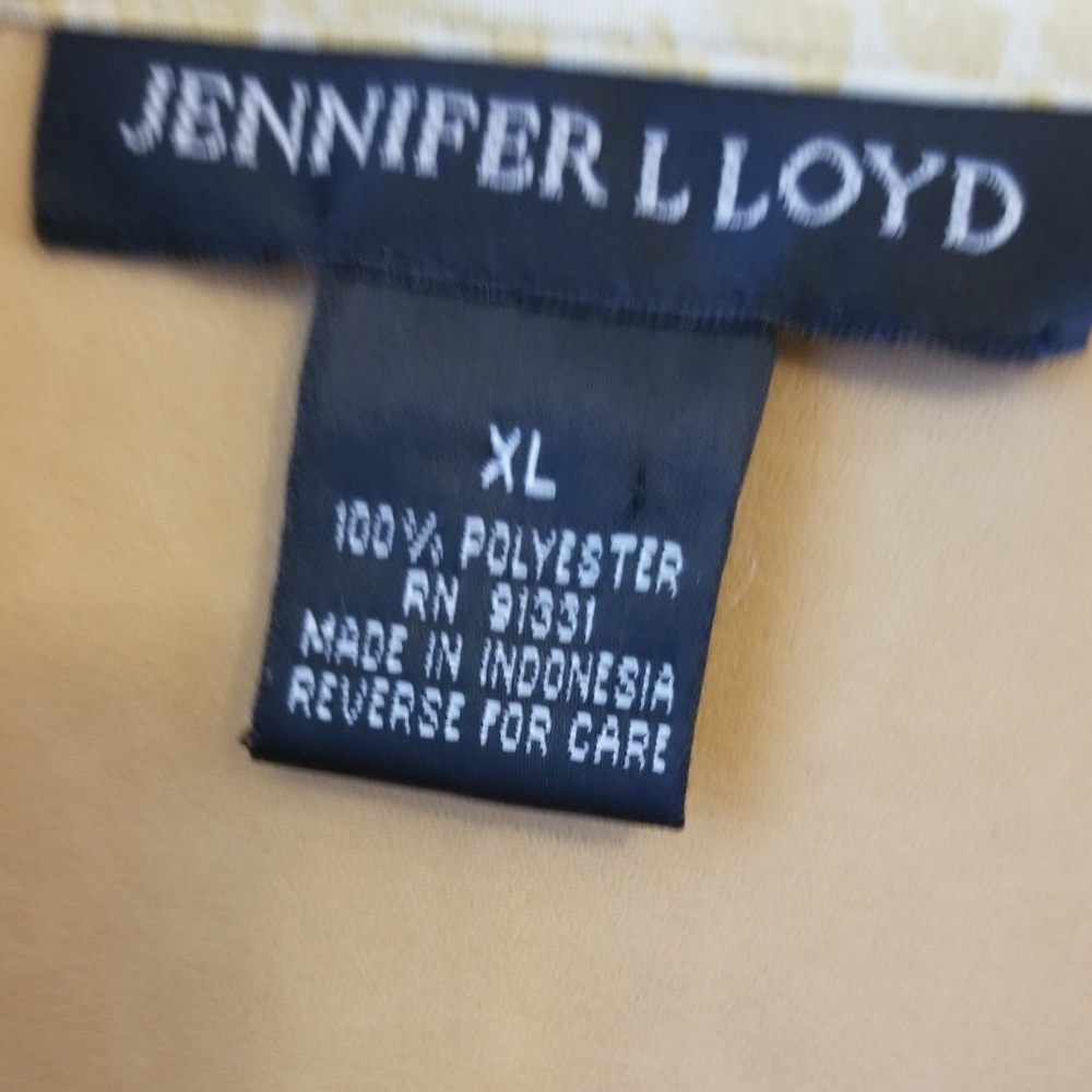 Jennifer Lloyd Tan Python Button Blouse Xl - image 2